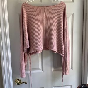 Pink/ Mauve Boxy Cropped Light Longsleeve